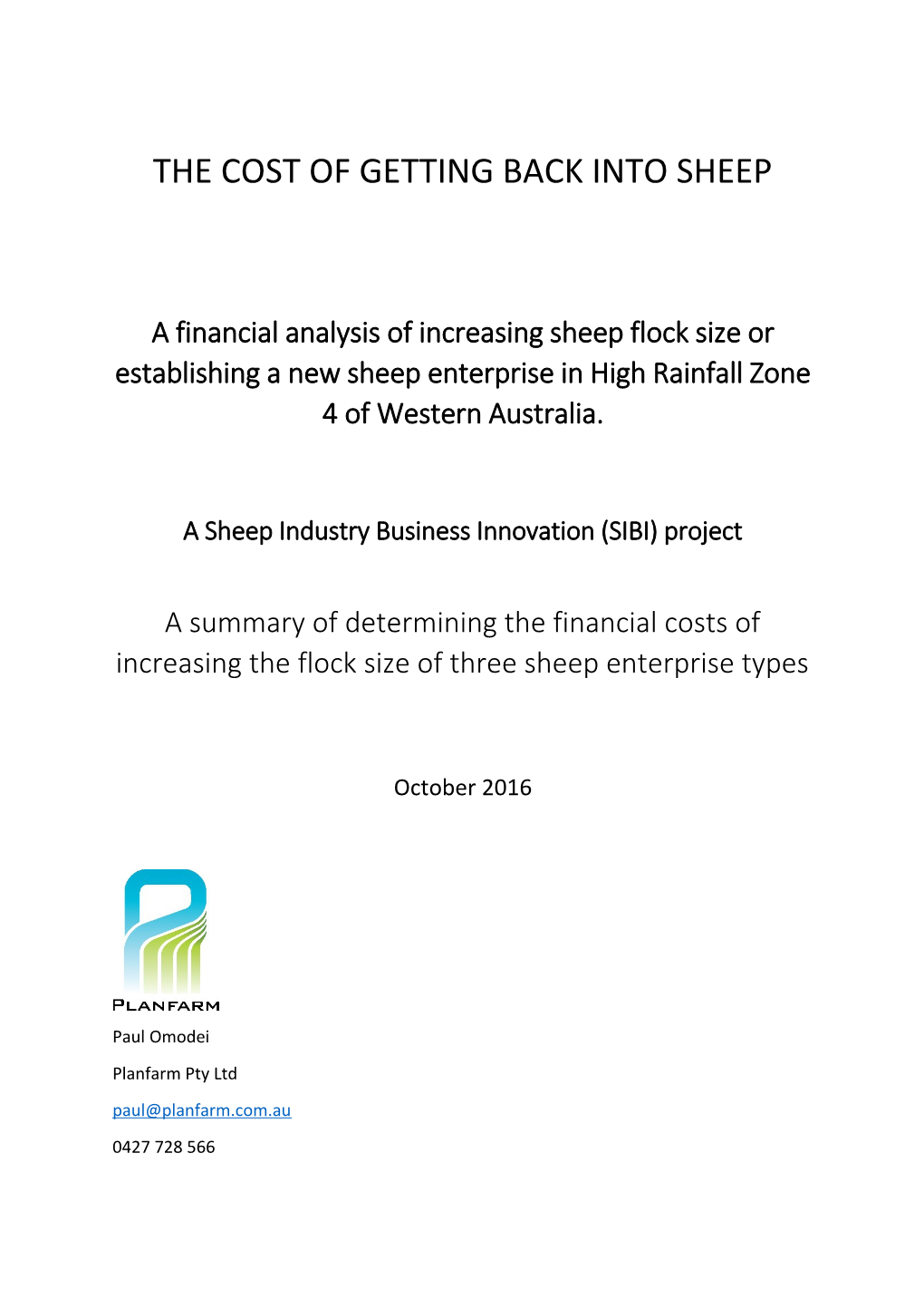 A Sheep Industry Business Innovation (SIBI) Project