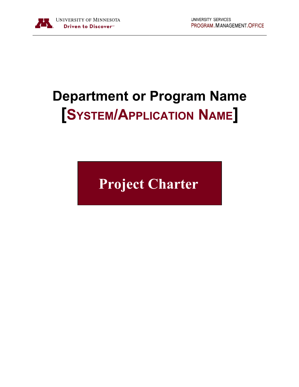 Combined Project Charter and Plan