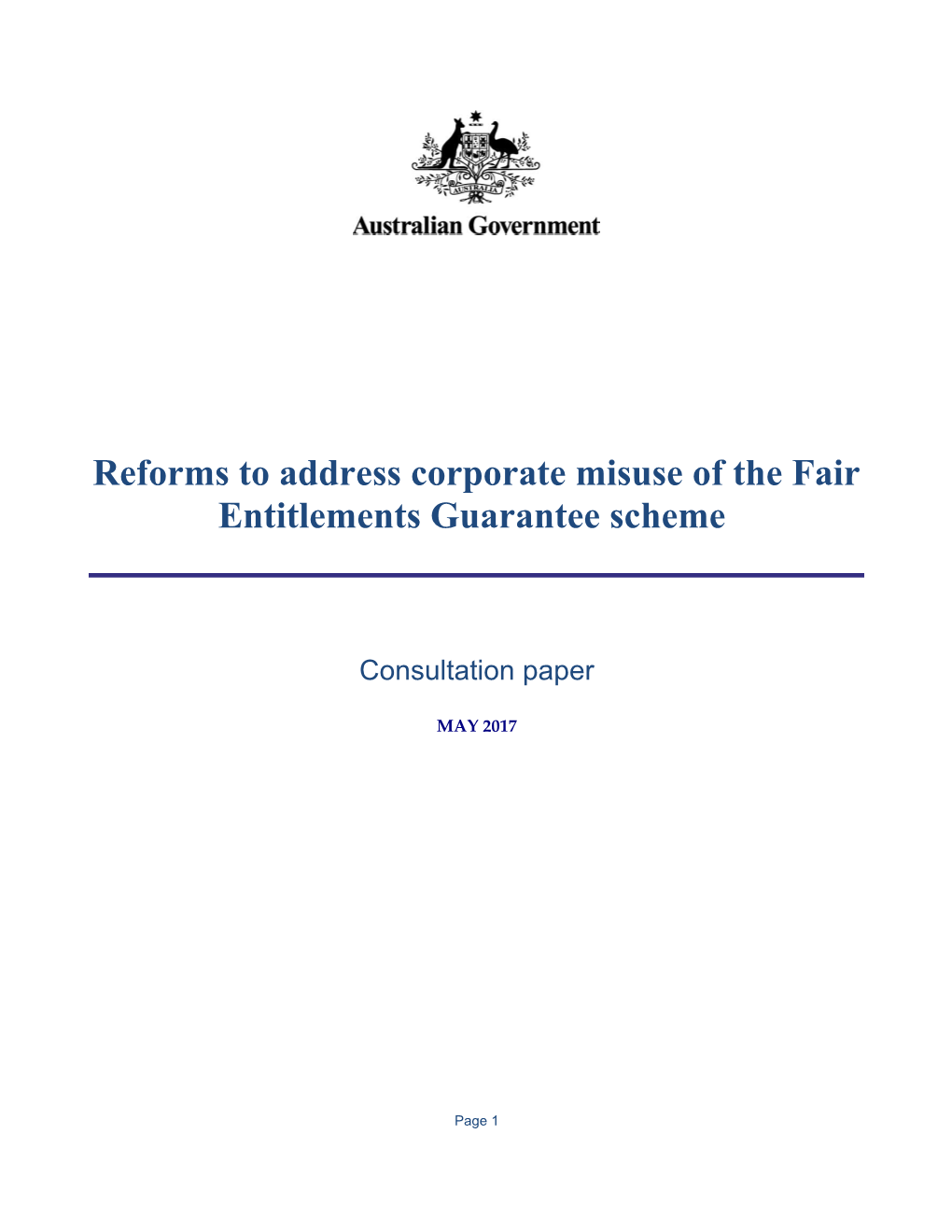 Reforms to Address Corporate Misuse of the Fair Entitlements Guarantee Scheme
