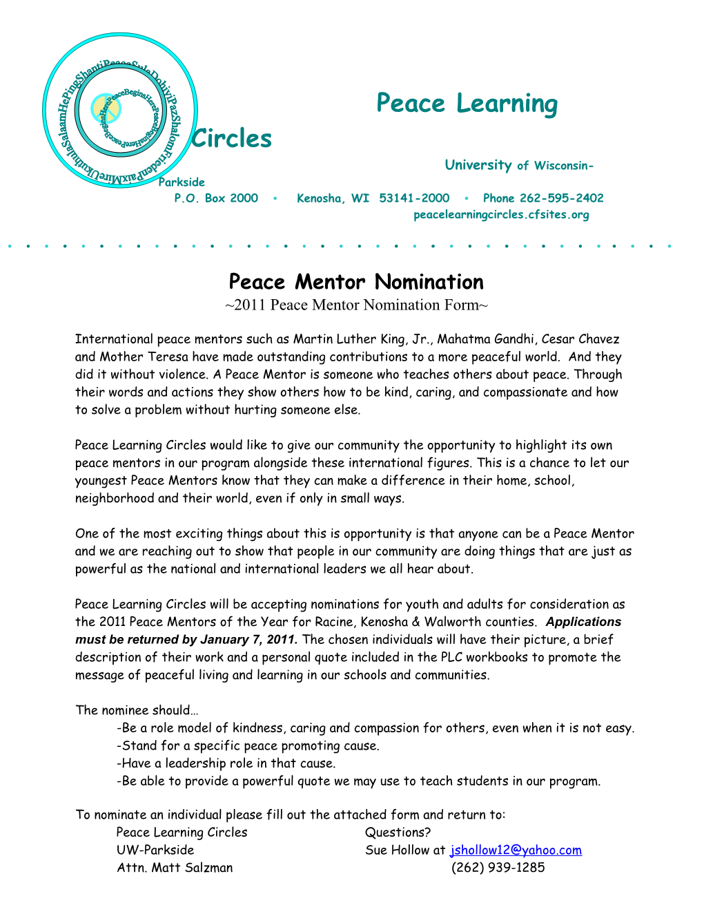 Peace Learning Circles