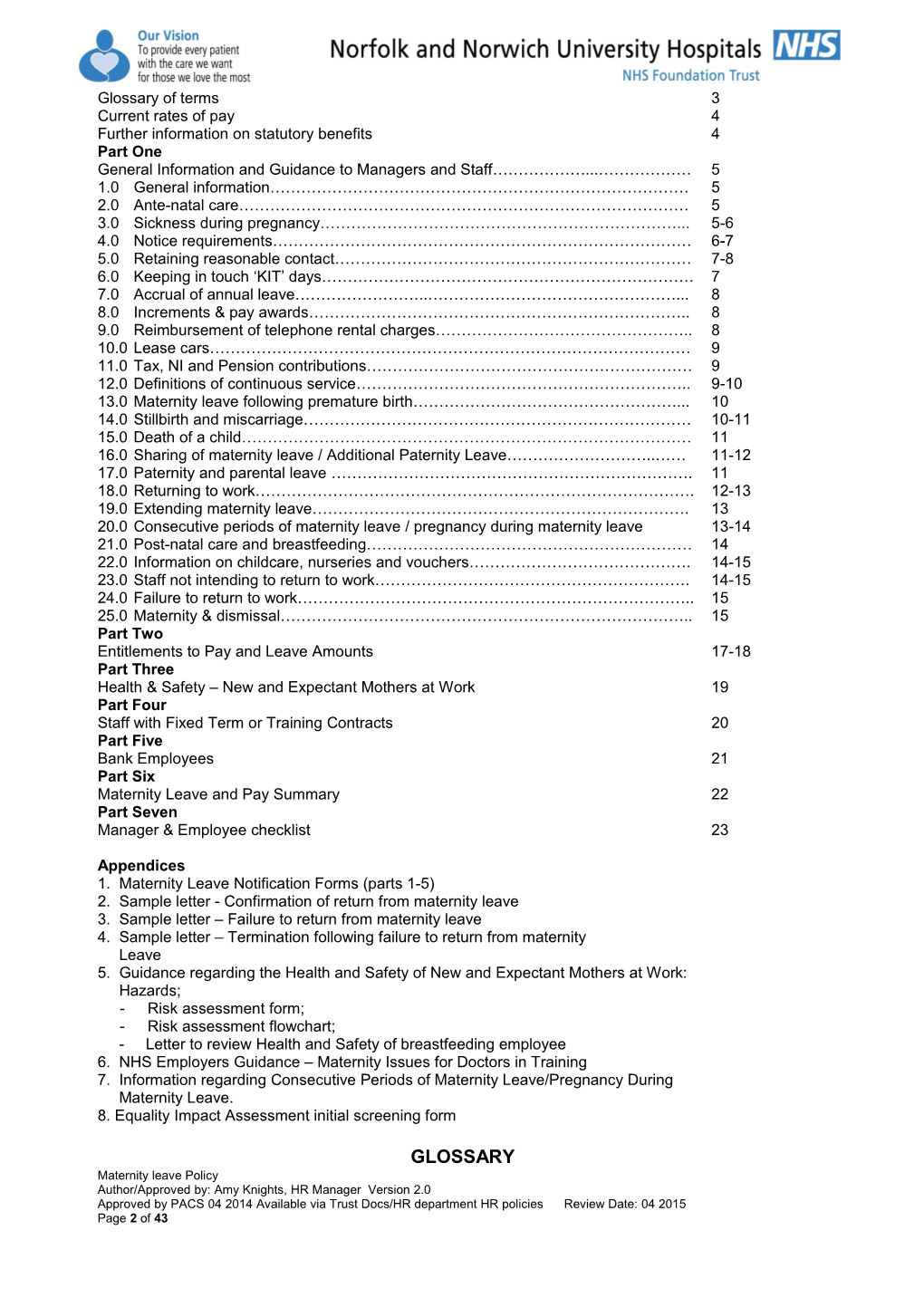 Summary of Abbreviations and Terminology Used in This Document and Associated Documents