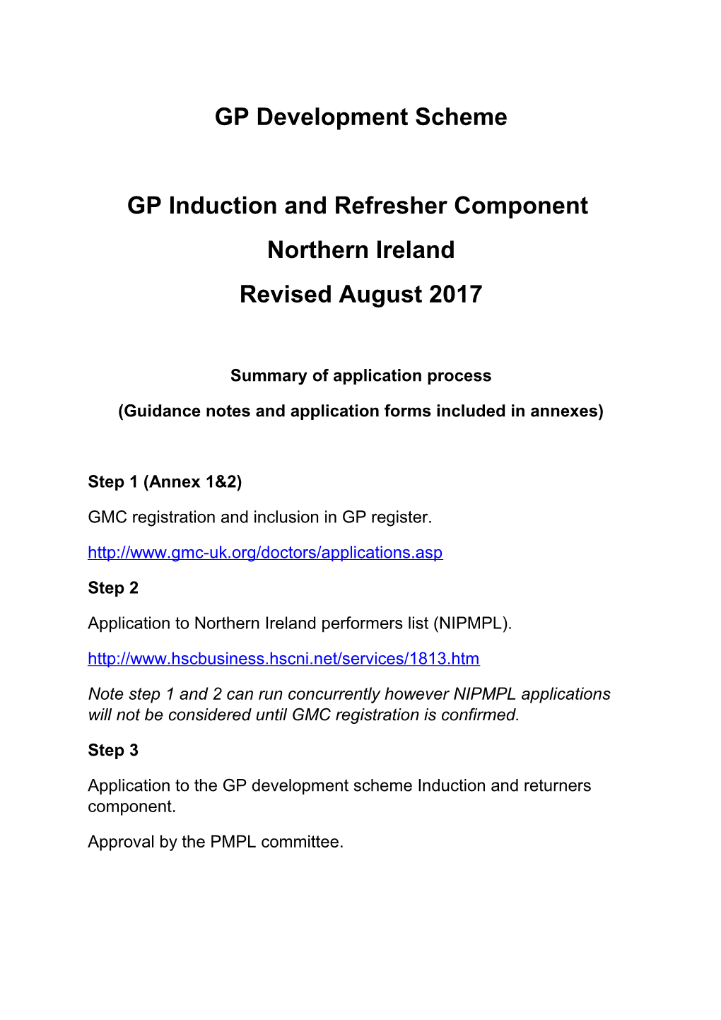 GP Development Scheme