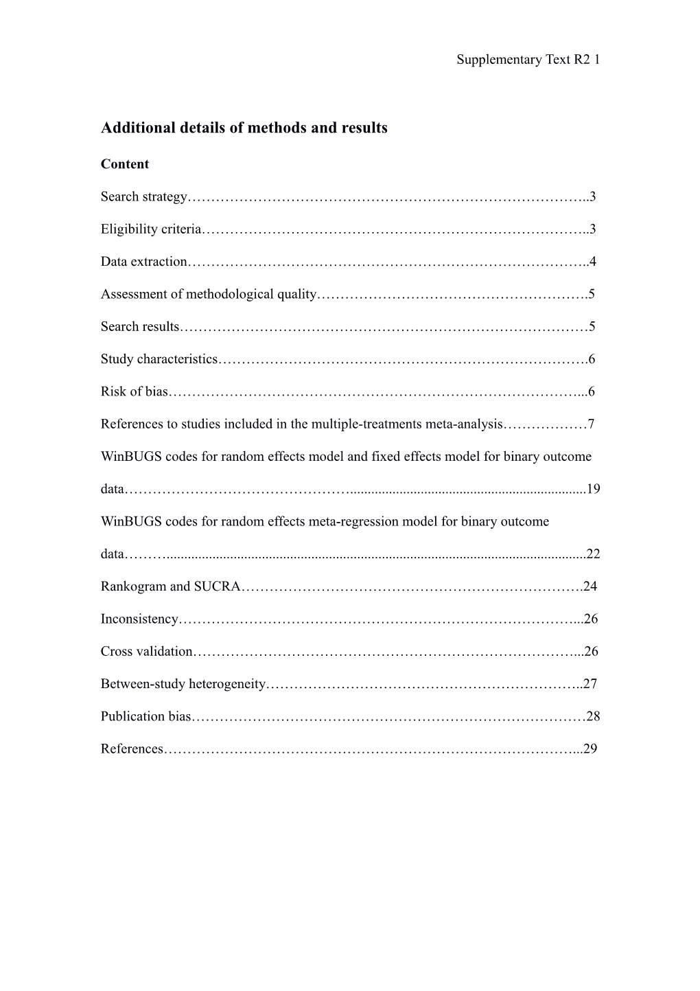 Additional Details of Methods and Results