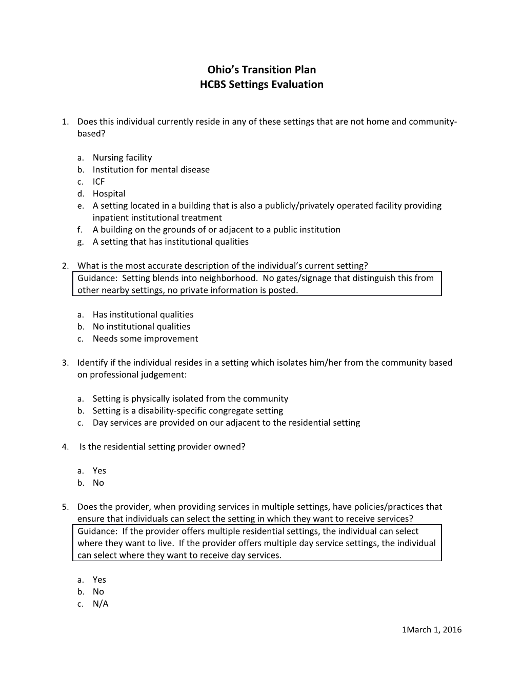 Ohio S Transition Plan