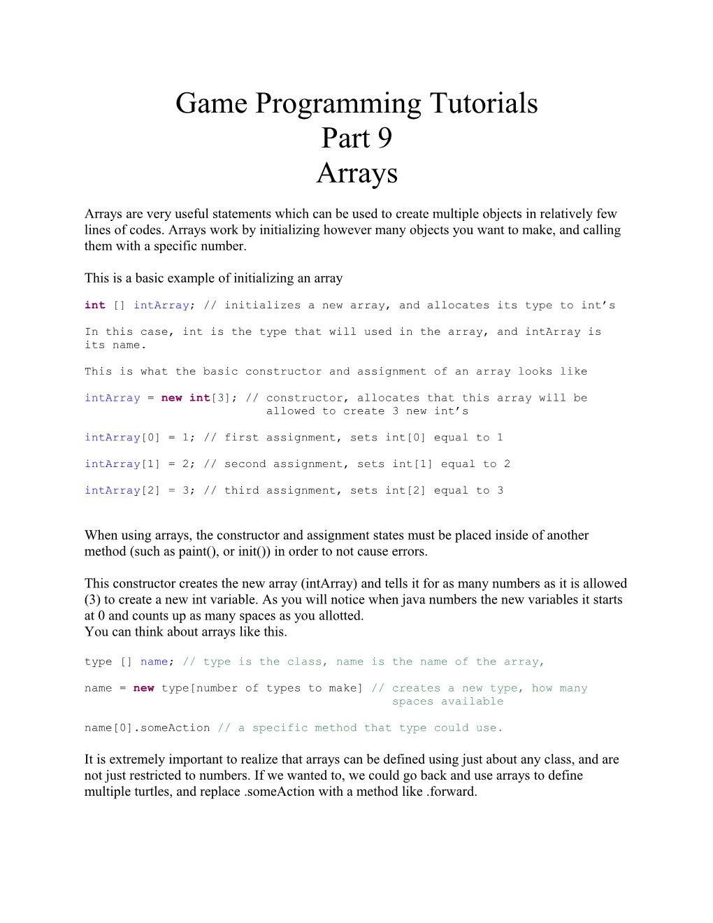 This Is a Basic Example of Initializing an Array