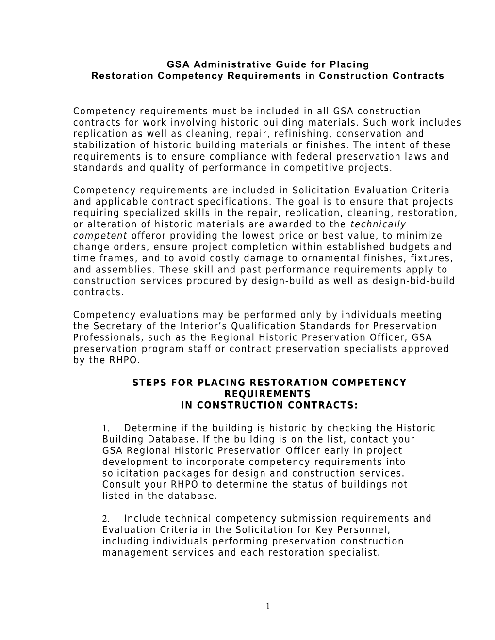 GSA Administrative Guide for Placing