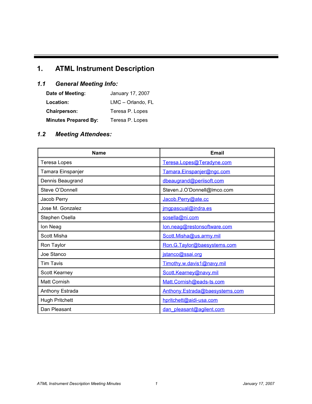 ATML Instrument Description Minutes