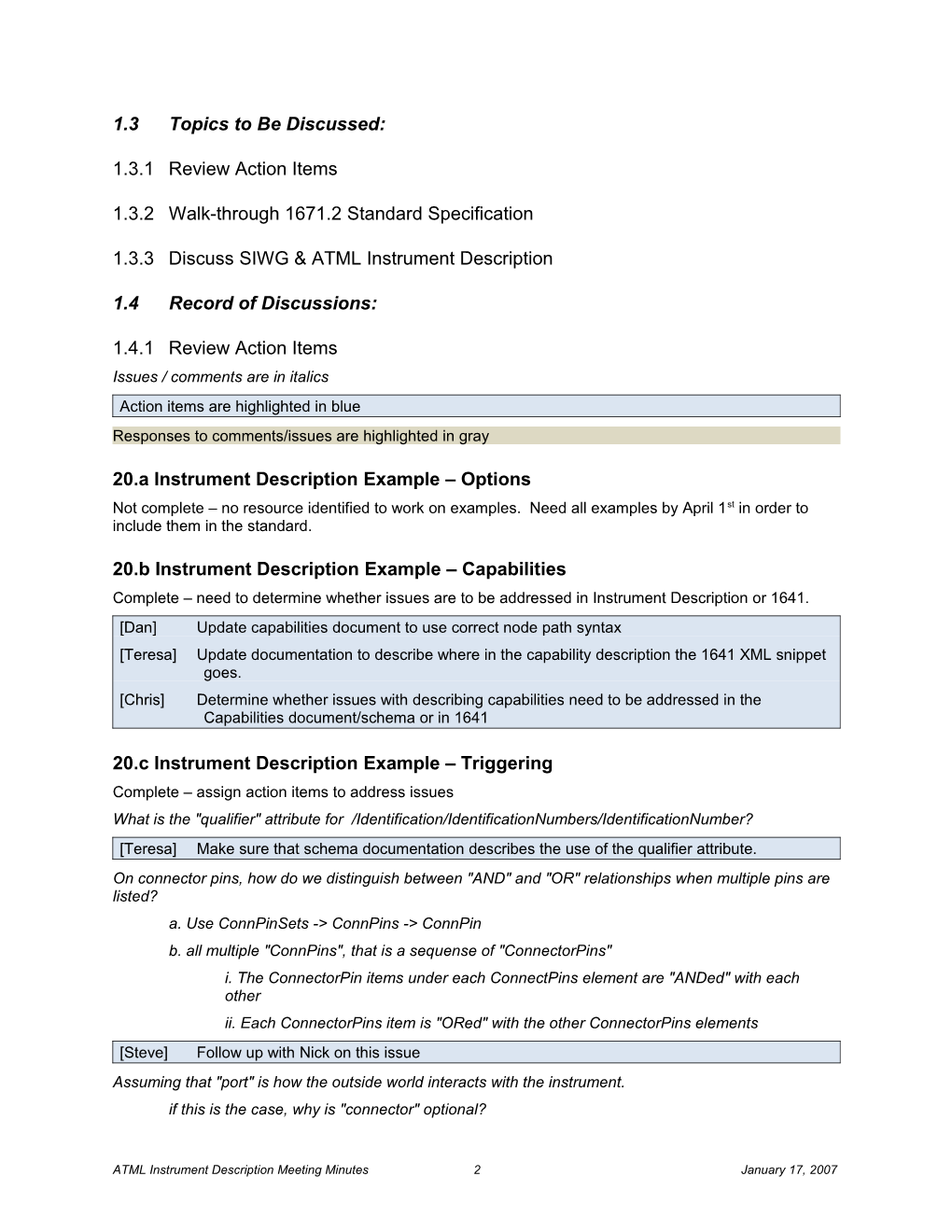 ATML Instrument Description Minutes
