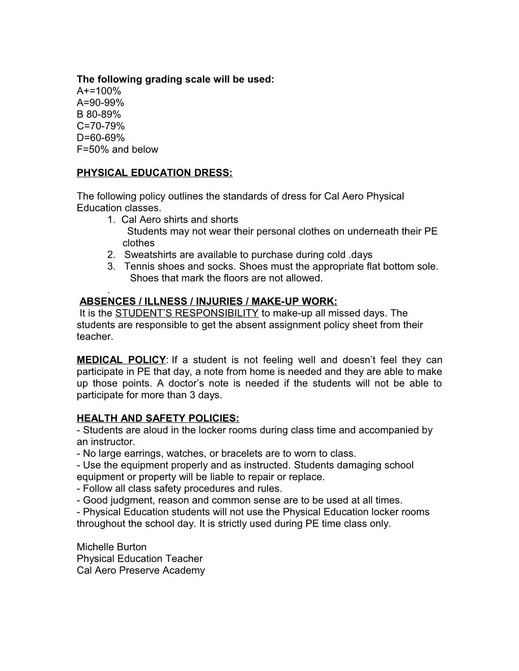Physical Education Syllabus Ipoly HS
