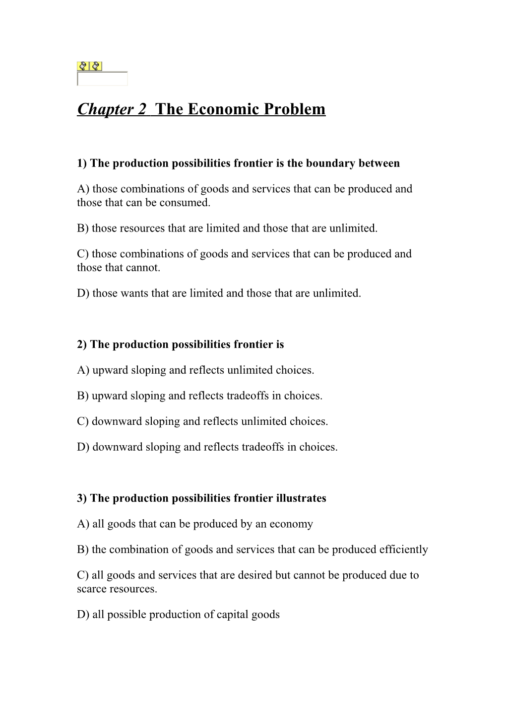 Chapter 2 the Economic Problem