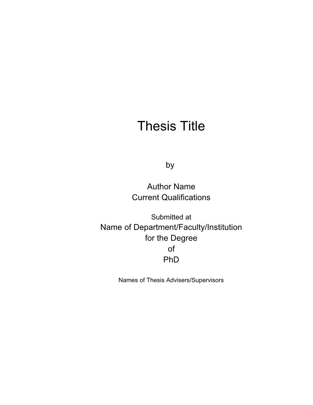Phd Research Thesis Template