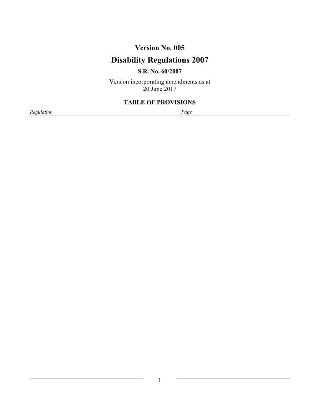 Disability Regulations 2007