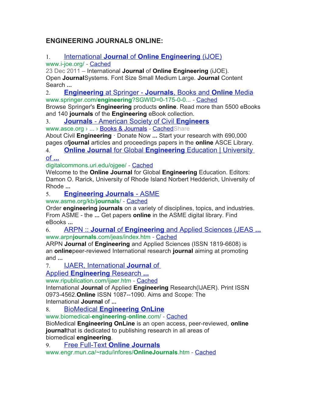 Engineering Journals Online