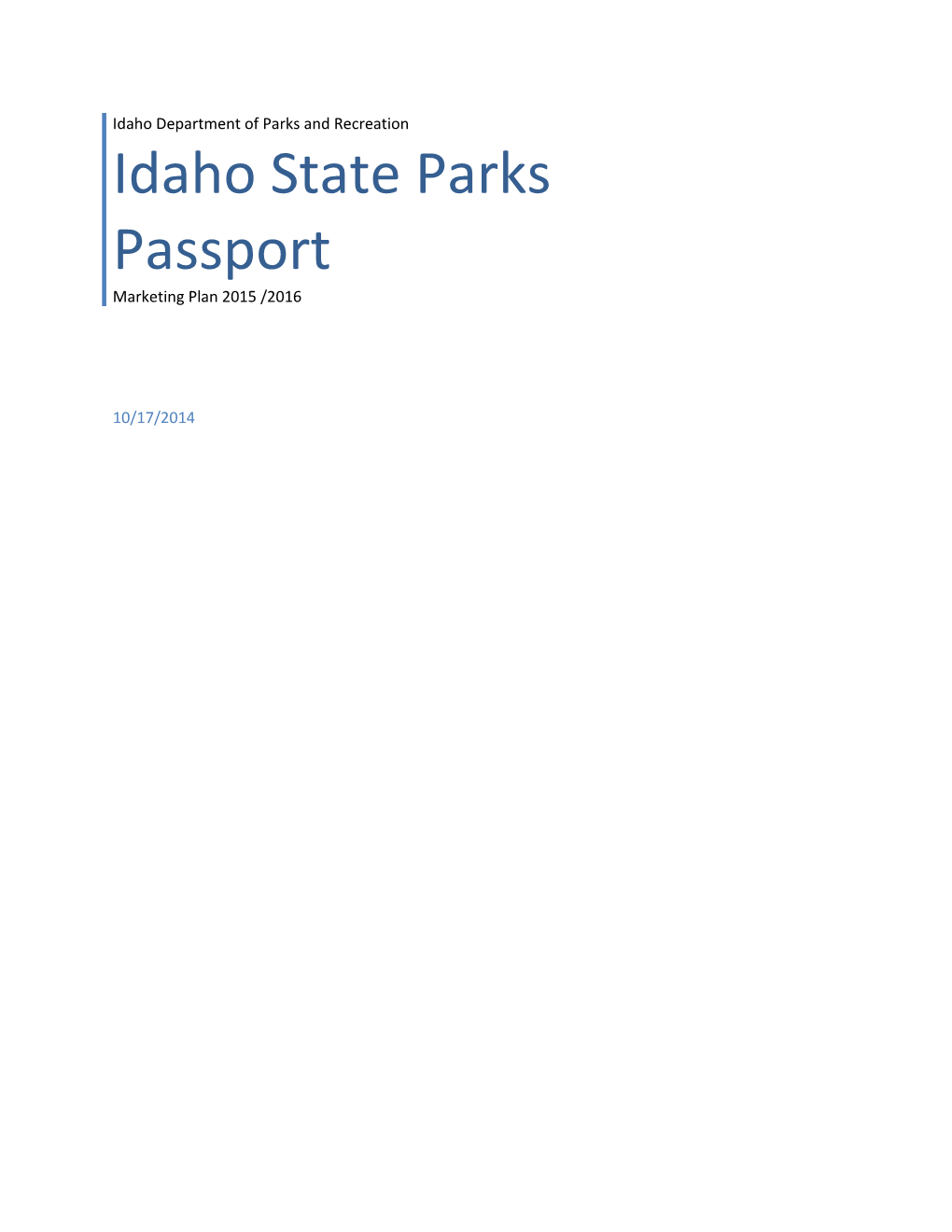 Idaho State Parks Passport
