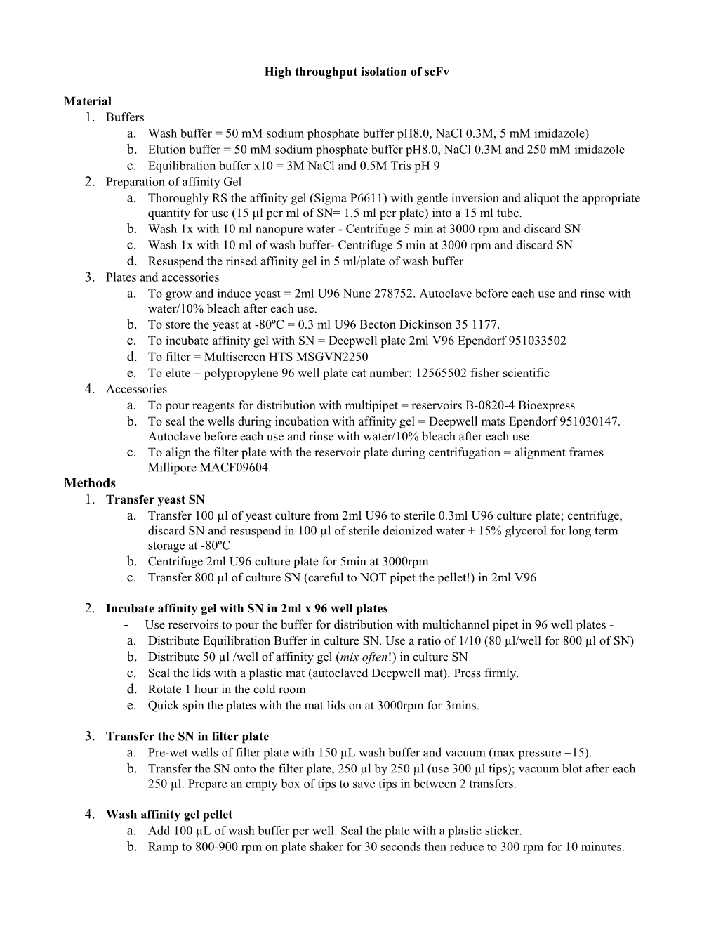 Protocol Scfv Isolateion