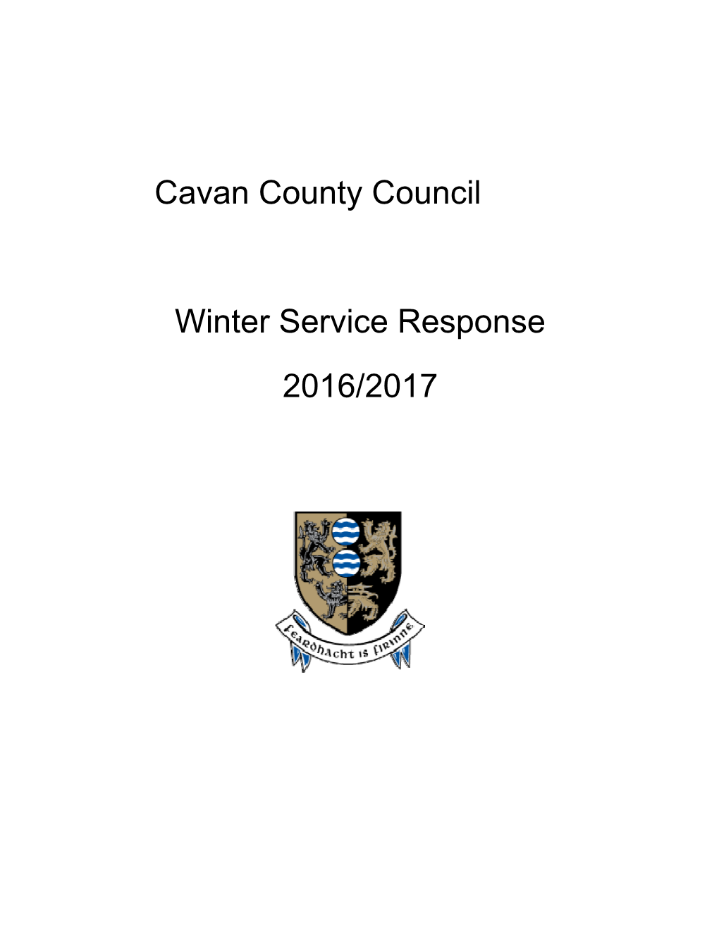 Cavan Co Co, Winter Service Response, Nov 2016