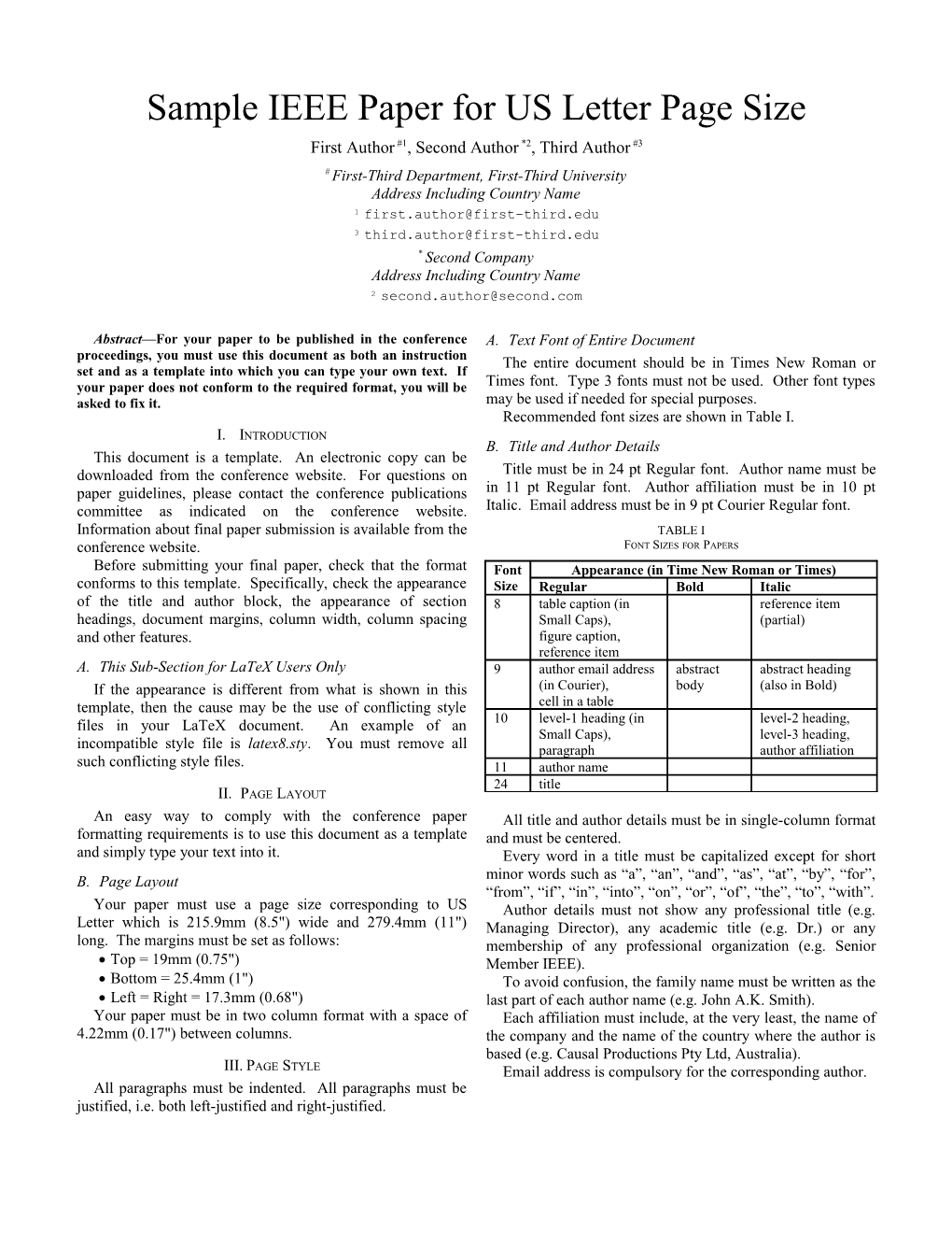 IEEE Paper Word Template in US Letter Page Size (V3)