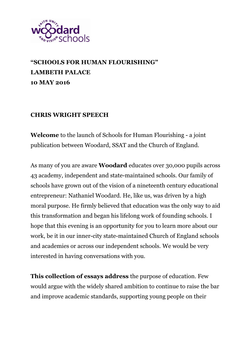 Schools for Human Flourishing