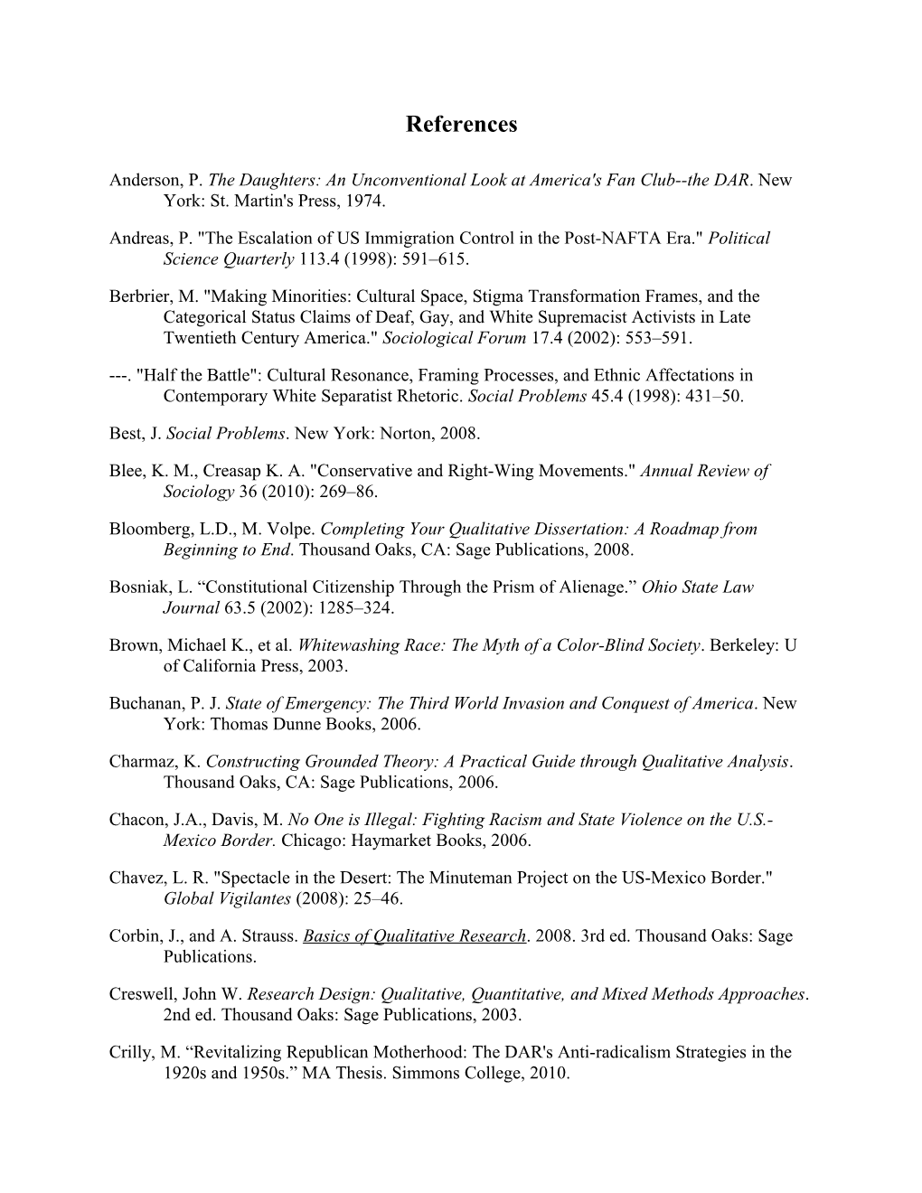 Andreas, P. the Escalation of US Immigration Control in the Post-NAFTA Era. Political Science