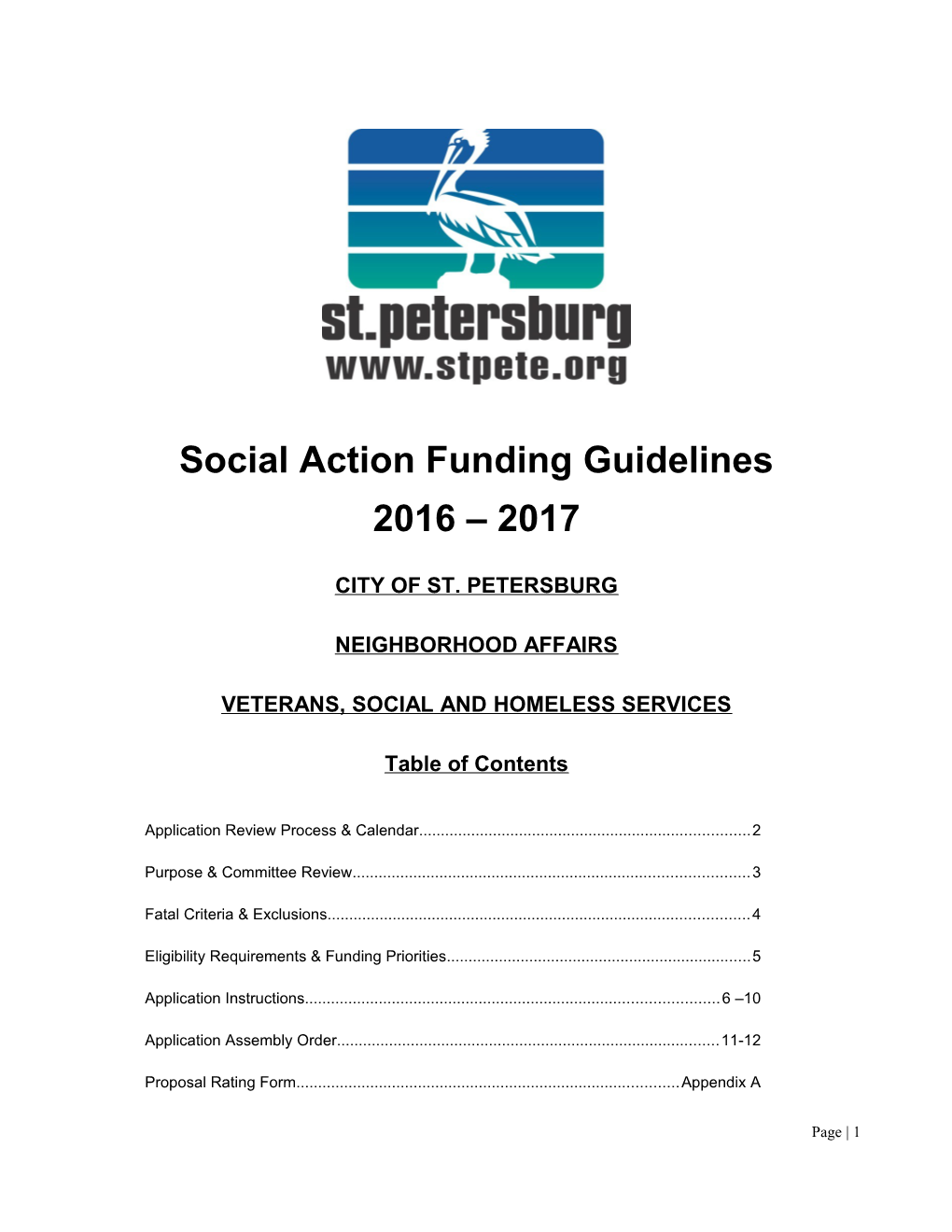 Social Action Funding Guidelines