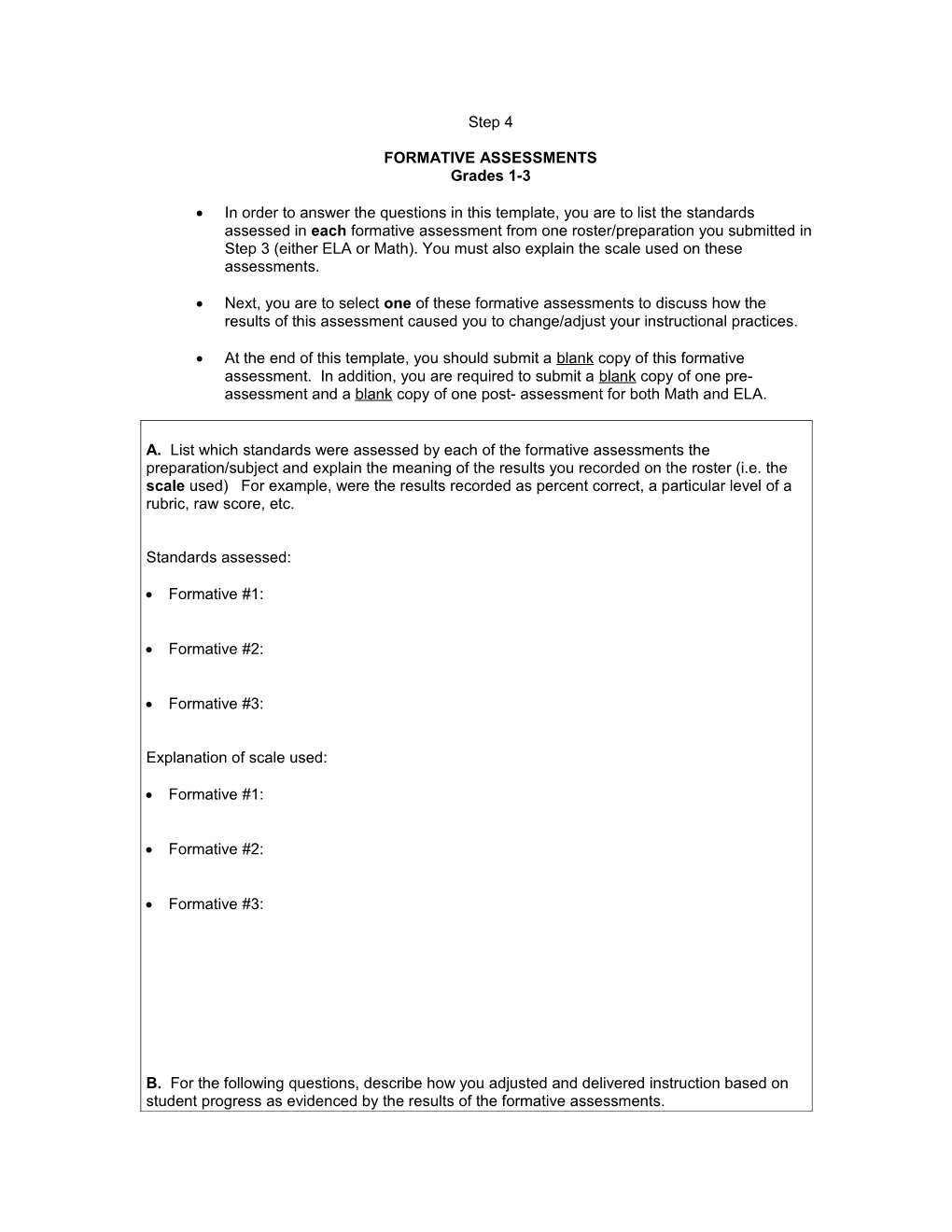 Formative Assessments