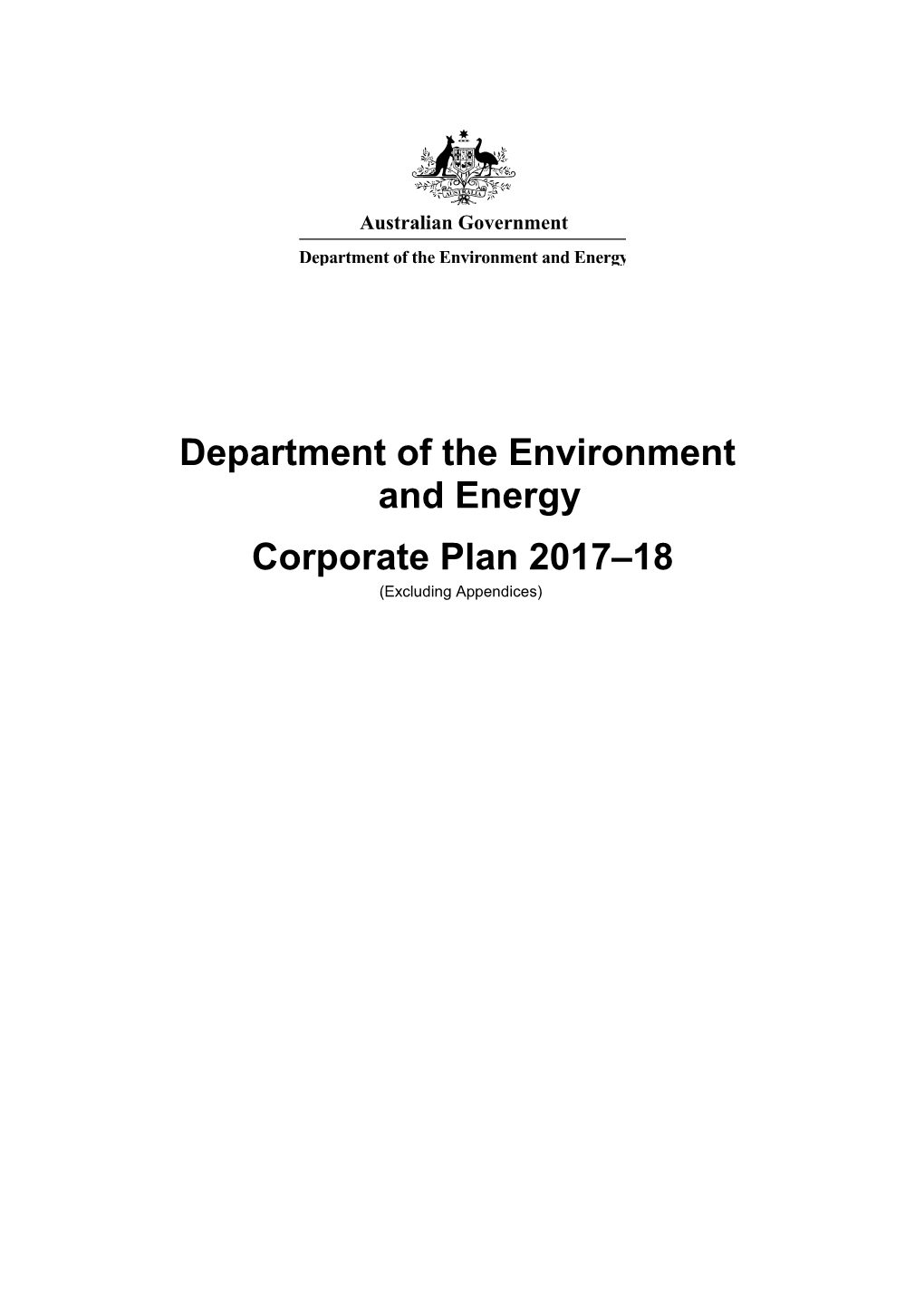 Corporate Plan 2017 18 (Excluding Appendices)