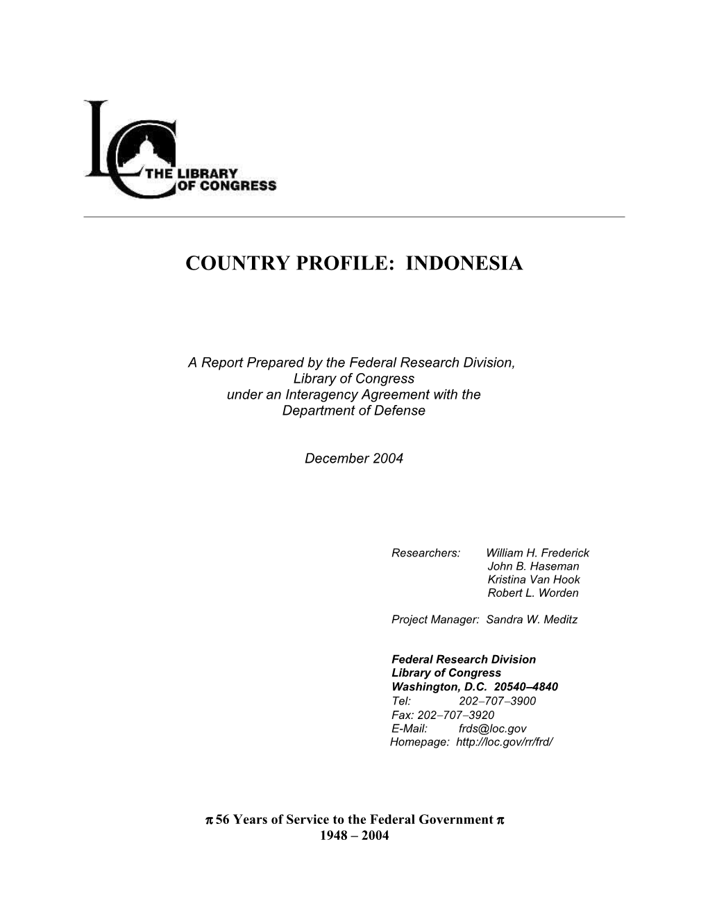 Country Profile: Indonesia