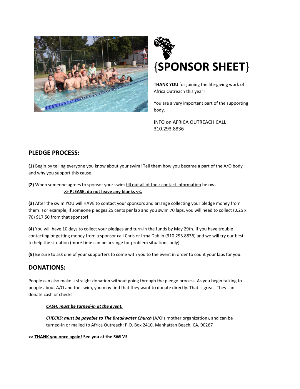 1-Hour Swim Fundraiser