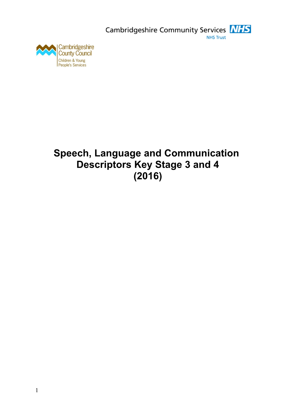 Speech, Language and Communication