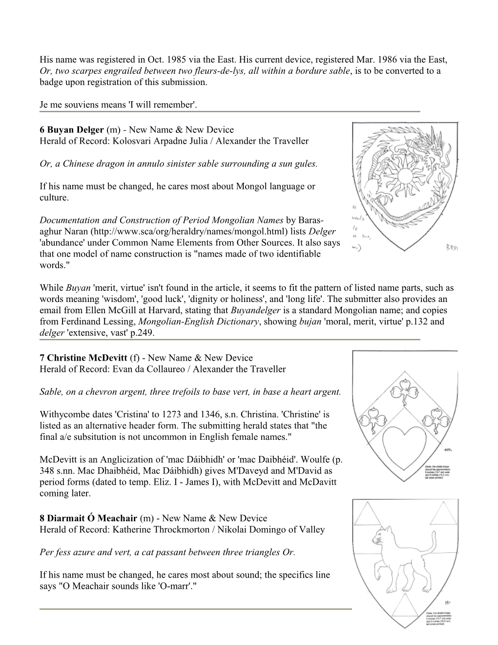 September 2006 East Kingdom Internal Letter of Intent