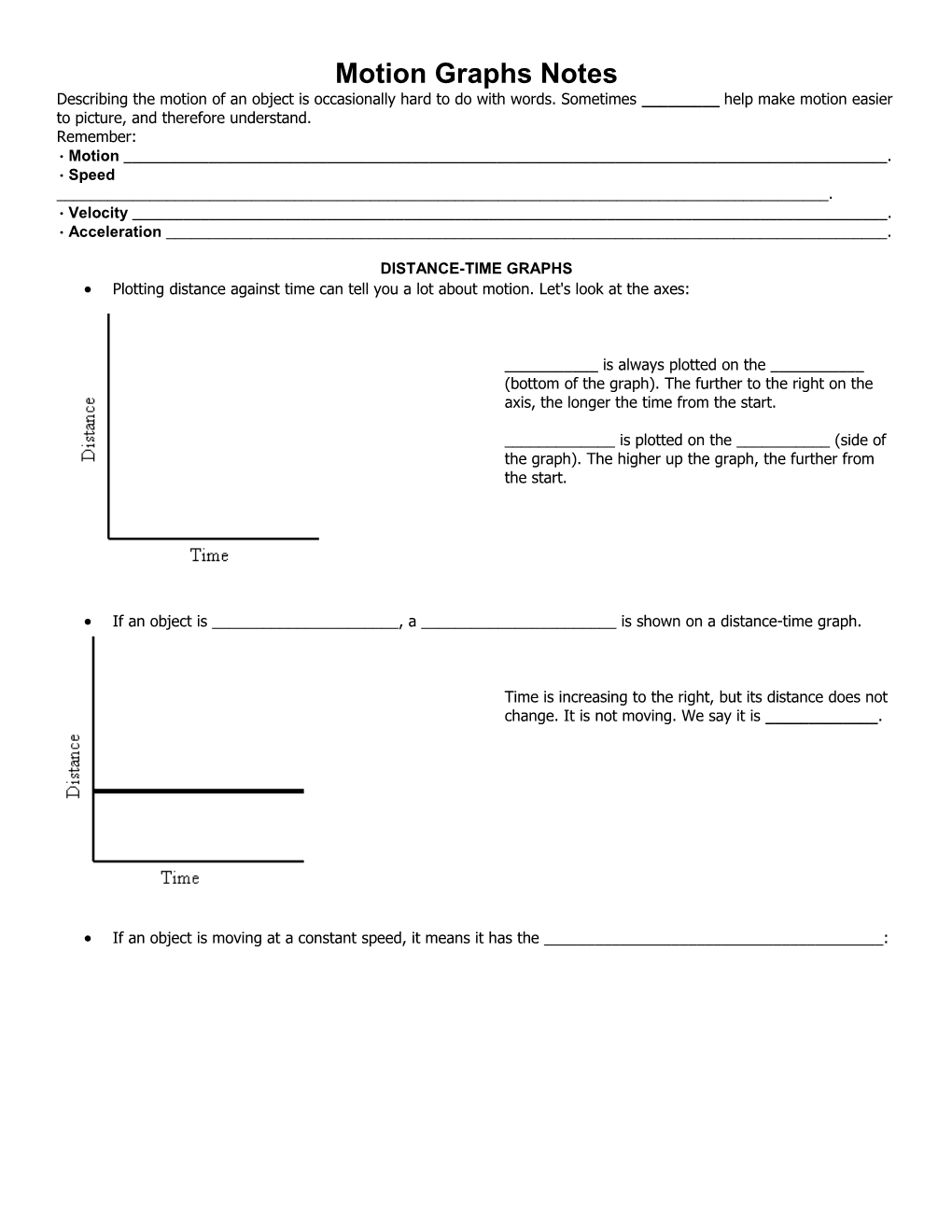 Motion Graphs Notes