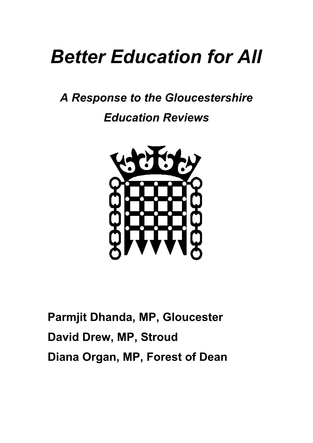 Consultation on Reorganisation of Gloucester Schools