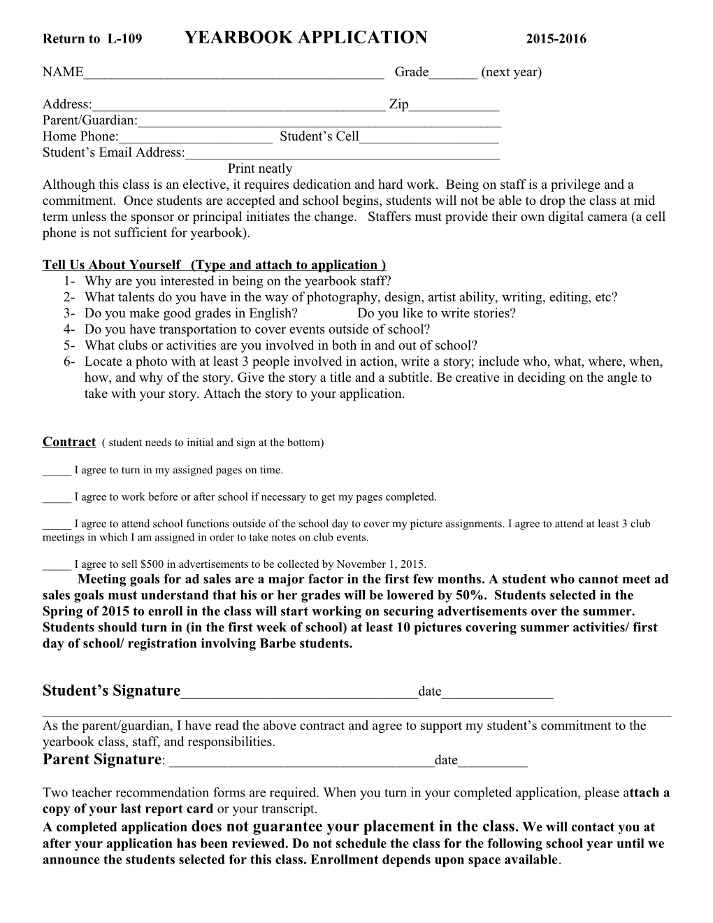 Return to L-109 YEARBOOK APPLICATION 2015-2016