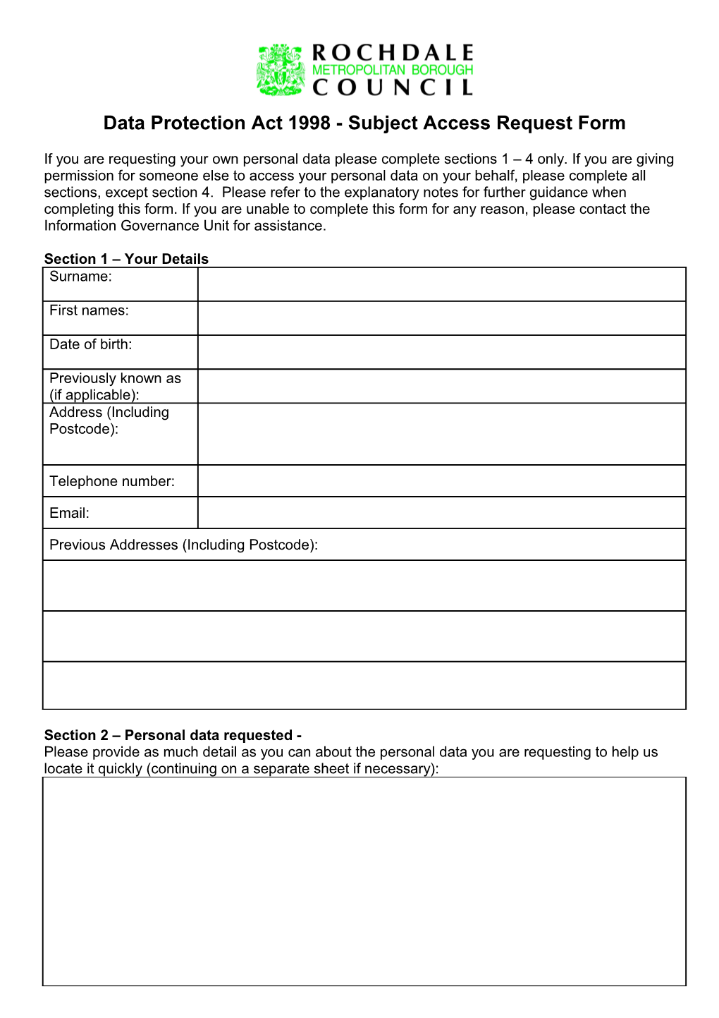 SAR Form and Guidance Notes