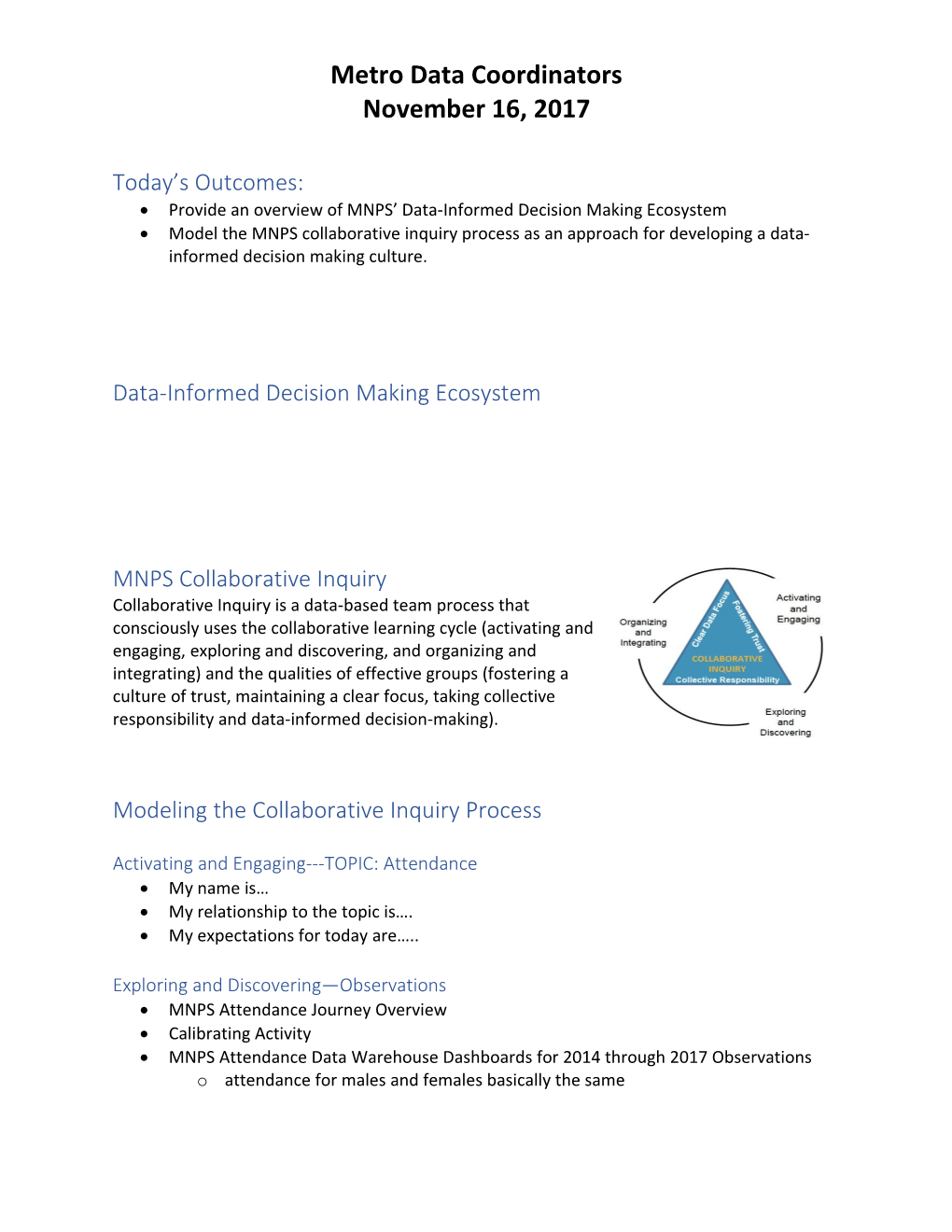 Metro Data Coordinators