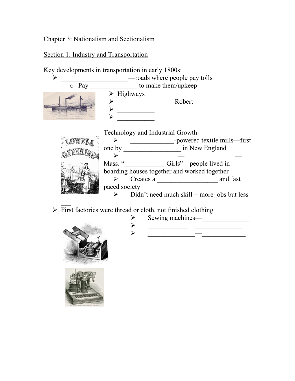 Chapter 3: Nationalism and Sectionalism