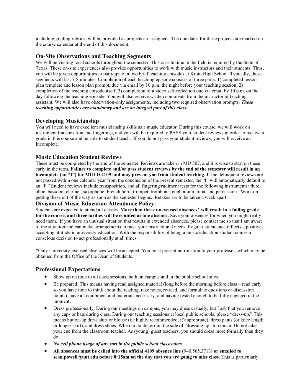 MUED 4109: Methods and Materials for Teaching Instrumental Music in Elementary Schools