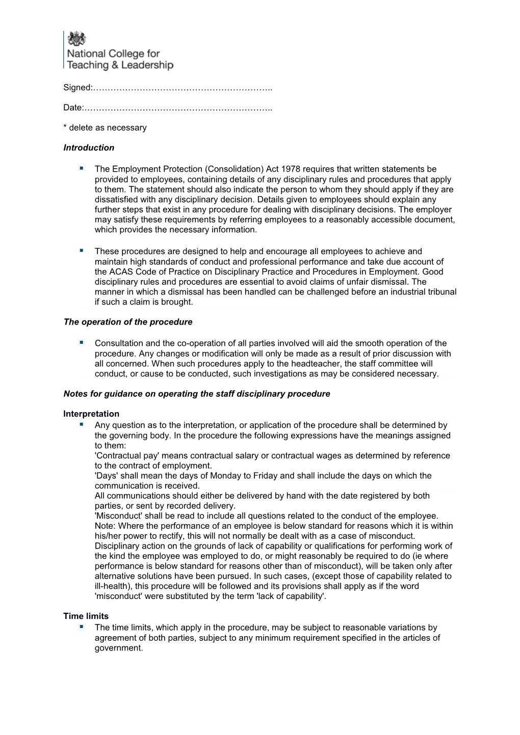 Managing HR in Schools Appendix 5: Probationary Period Report Form