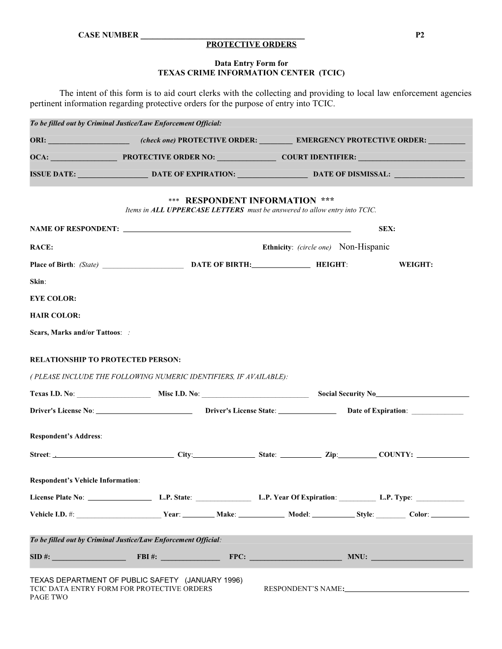Civil Process Request: Service Form 29