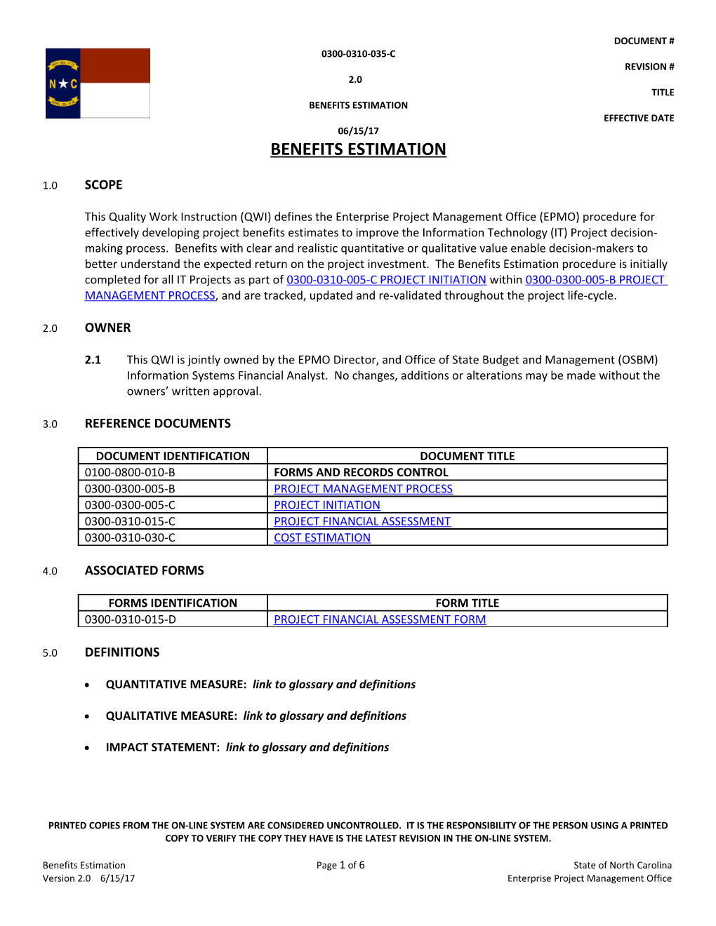 Benefits Estimation