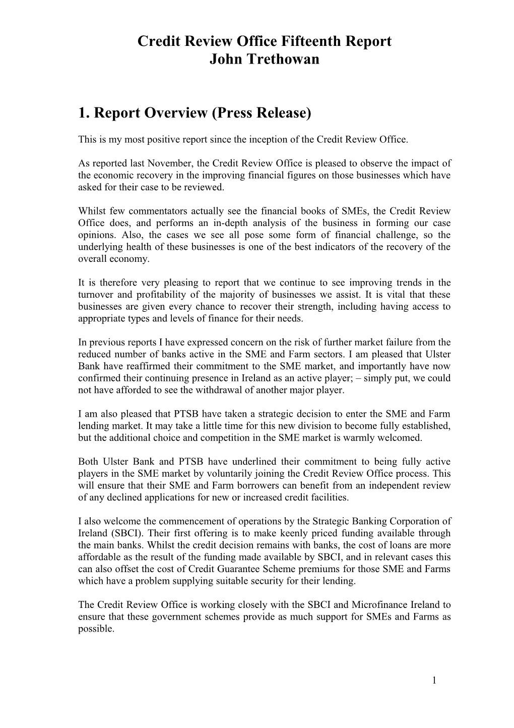 1. Report Overview (Press Release)