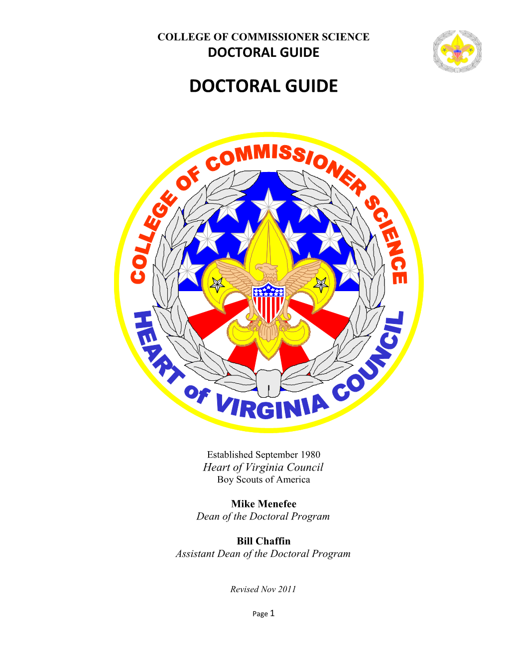 2012 Commissioner Doctoral Thesis Guide