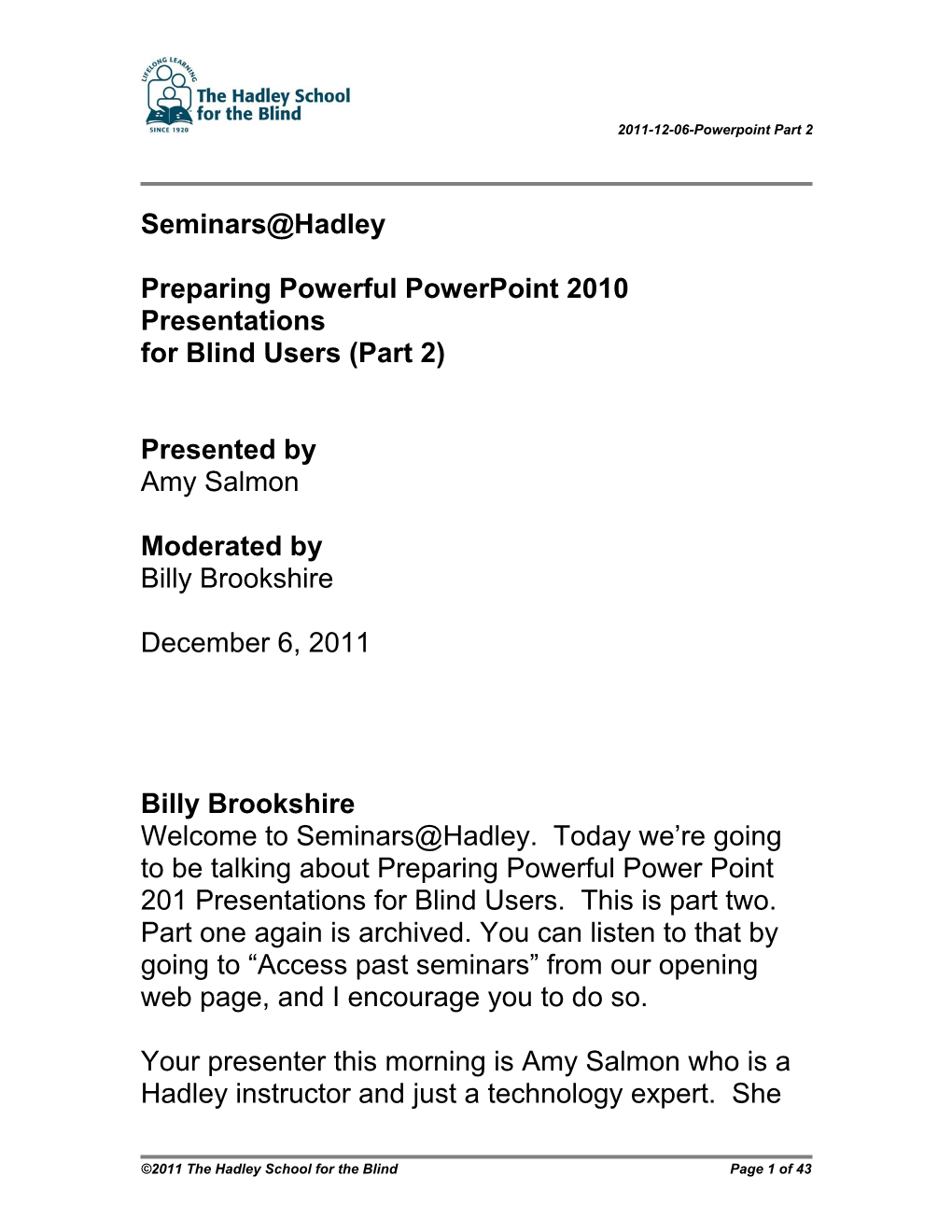 Preparing Powerful Powerpoint 2010 Presentations