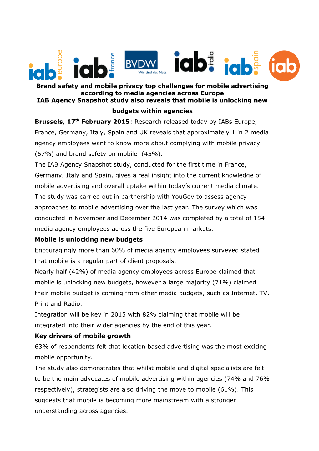 IAB Agency Snapshot Studyalso Reveals That Mobile Is Unlocking New Budgets Within Agencies