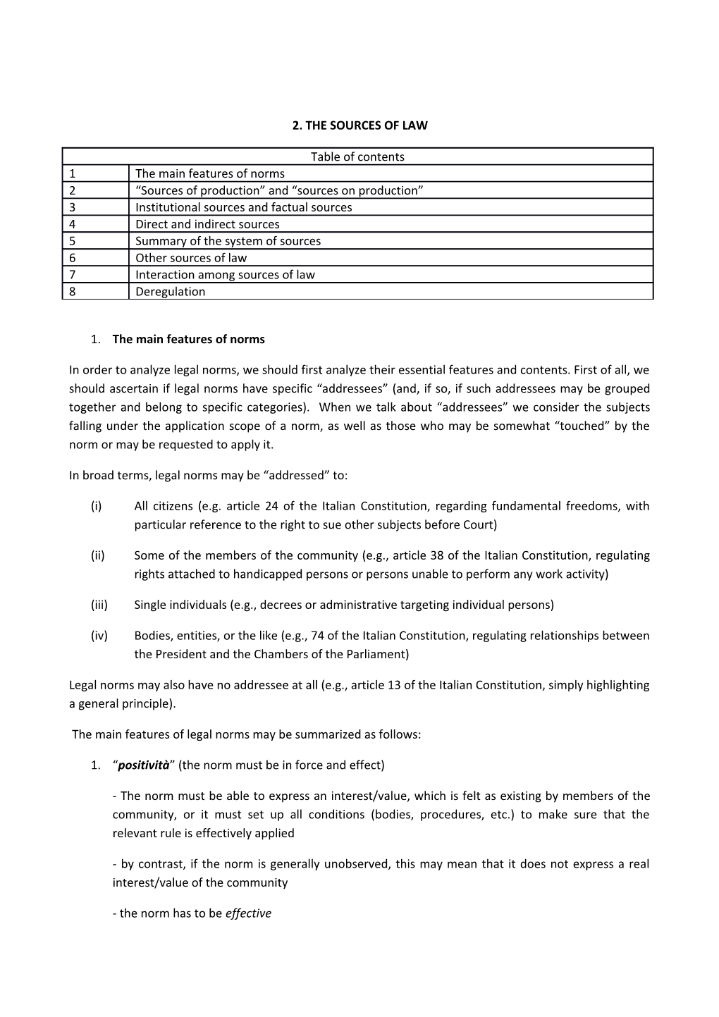 2. the Sources of Law