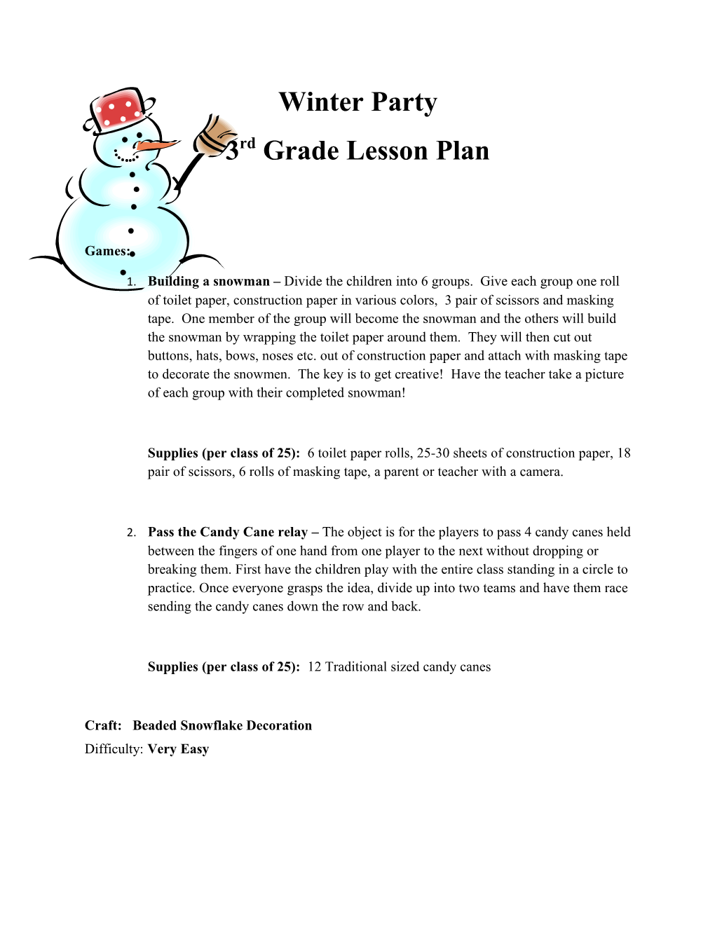 3Rd Grade Lesson Plan