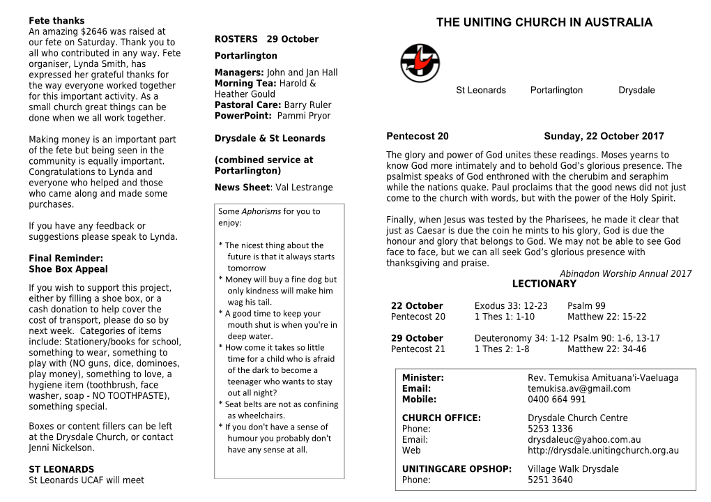 9.00 Amportarlington Lay Team (Margaret Manning)