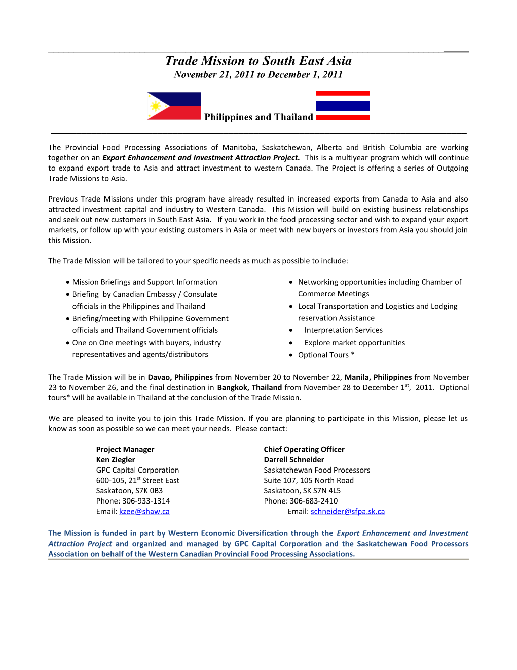 Trade Mission # 3 - to Philippines and Thailand (S0338423)