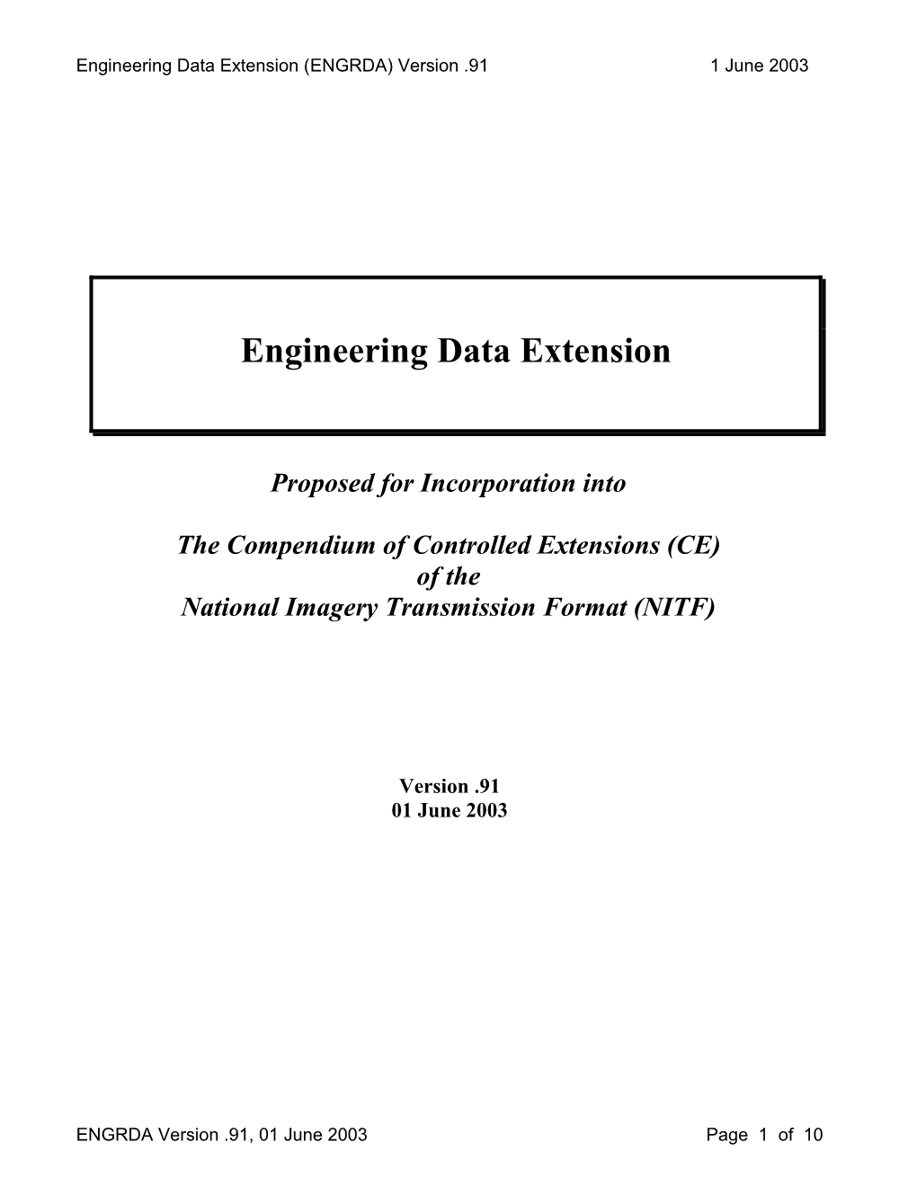 DETAILED REQUIREMENTS Engineering Registered Extension