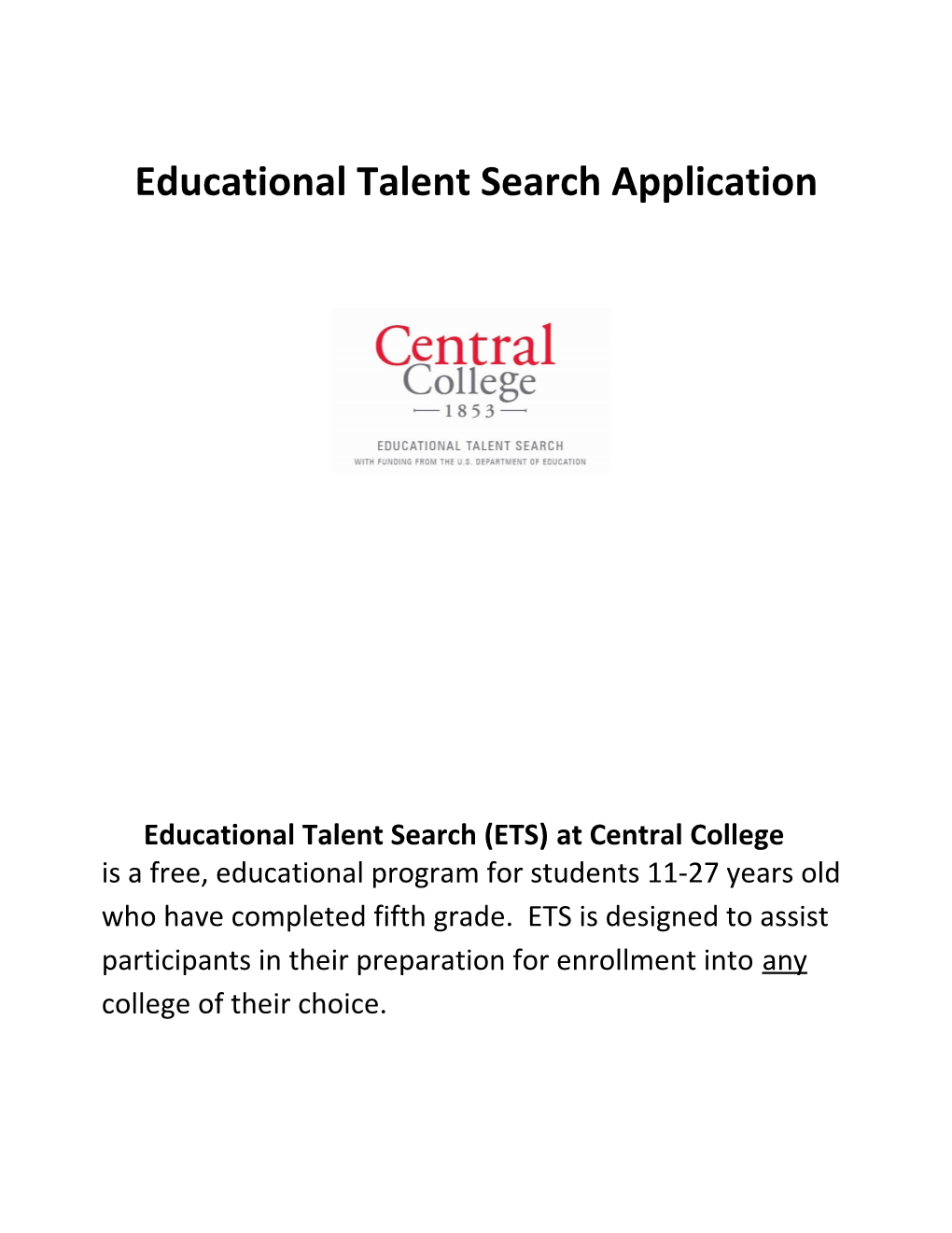 Educational Talent Search Application
